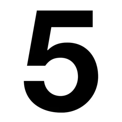 Imagen de Números adhesivos, Nr. 5 en color negro, altura de 10 cm, autoadhesivo para número casa, pegar exteriores, buzón, puerta, resistente a la intemperie, kfz_673_5