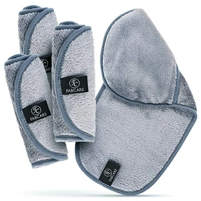 Imagen de Toallas desmaquillantes de microfibra FABCARE (4 peizas) PROBADO DERMATOLÓGICAMENTE Lavable hasta 95C Guante desmaquillante integrado limpieza para la cara