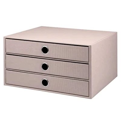 Imagen de Rössler Papier 1524452583 S.O.H.O. Caja de 3 cajones para DIN A4, con orificio agarre, Polvo, 343 x 250 185 mm, 1 unidad