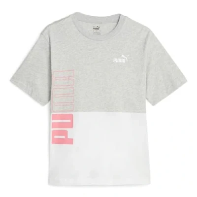Imagen de PUMA Camiseta Power Colorblock Camisa, Mujer, Gris Claro Jaspeado, S