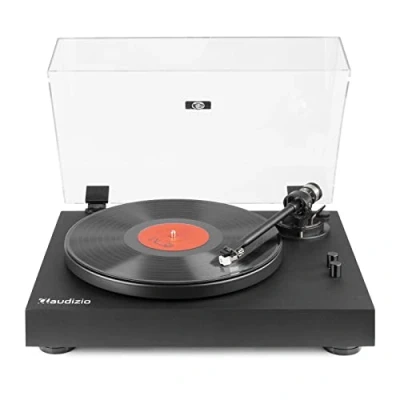 Imagen de Audizio RP340 Giradiscos Tocadiscos de Alta Gama Hi Fi HQ con cápsula y Aguja Audio Technica tracción por Correa Anti Skating antishock Color Negro Mate