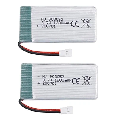 Imagen de YUNIQUE GREEN CLEAN POWER Batería Lipo Recargable 3.7V 1200mAh para Drones Compatible con Syma X5SC, X5SW, Wltoys, JJRC Tiempo de Vuelo 15 Min, 54x29x9mm 27,4 gr, Plata