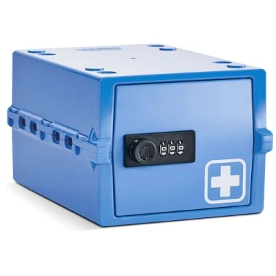 Imagen de Lockabox Mini™ Small Lockable Storage Box 3 Litre Combination Lock For Food, Medicine &amp; Home Safety BPA Safe (Azul médico)