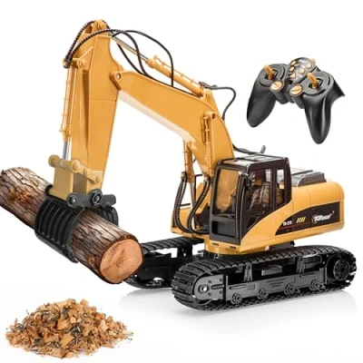 Imagen de Top Race Excavadora de Horquilla Control Remoto RC 15 Canales, construcción Tenedor Tractor Metal. TR 215, Color/Modelo Surtido