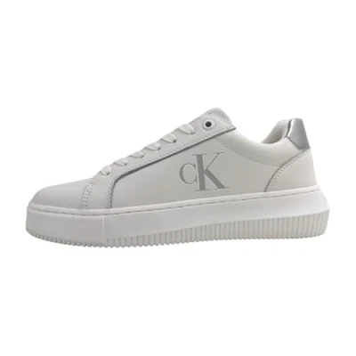 Imagen de Calvin Klein Jeans Chunky Cupsole Laceup LTH Zapatillas Deportivas Mujer, Azul (Bright White/Silver), 40 EU