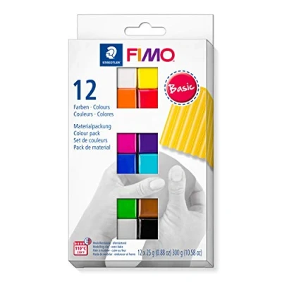 Imagen de STAEDTLER 8023 C12 1ST Pasta de modelar endurecimiento al horno, Color basic farben, 12 Halbblöcke (8023 1) , color/modelos surtido