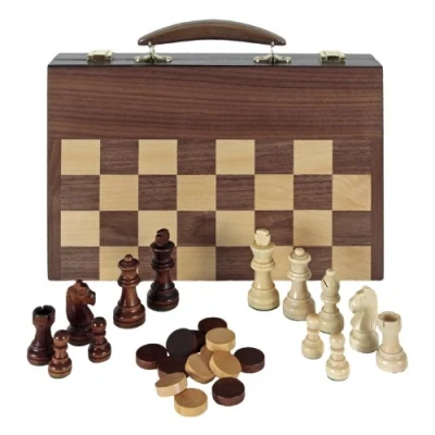 Imagen de Aquamarine Games Ajedrez Damas Backgammon maletin, Multicolor (Compudid FD100616)