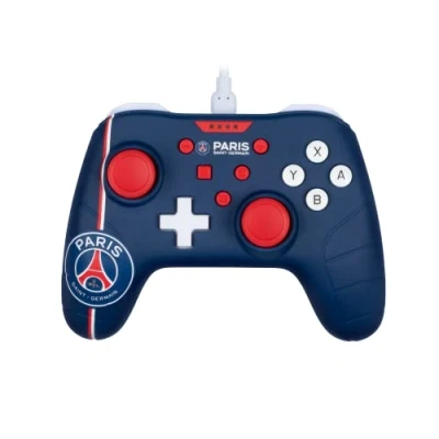 Imagen de Konix PSG Mando con Cable para Nintendo Switch, Switch OLED y PC Función de vibración 3 m Azul, blanco rojo