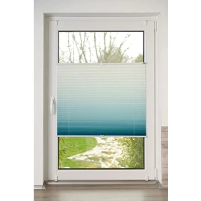 Imagen de K Home Estor Plisado Klemmfix Degradado de Color petróleo, 40 cm x 130 (Ancho Largo), poliéster,
