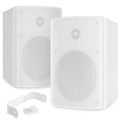 Imagen de Power Dynamics BGO50 Juego de 2 altavoces 120w Altavoz pared vías para interior y exterior montaje fijo en techo. cajas acusticas hogar, terrazas, bares Blanco