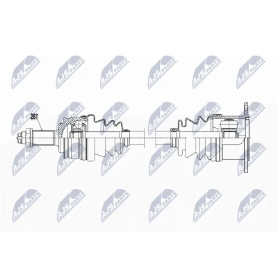 Imagen de NTY NPW SU 021 Árbol de transmisión Eje delantero, derecha 611 SUZUKI: Grand Vitara 2 SUV