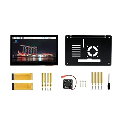 Imagen de 4.3inch DSI LCD with Case Capacitive Touch Display IPS Screen 800x480 Resolution Wide Angle Monitor for Raspberry Pi 4B, Supports Ubuntu/Kali / WIN10 IoT
