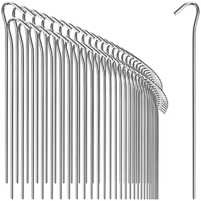 Imagen de com four® 72x Piquetas de Acero largas y robustas para Acampar Ideales Suelo Normal Ø 4 mm