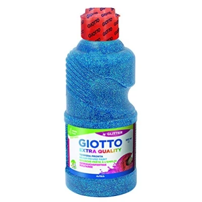 Imagen de Herso Tempera Giotto Liquida Glitter 250 Ml Botella Azul Cyan
