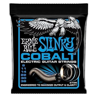 Imagen de Ernie Ball Extra Slinky Cobalt Cuerdas para guitarra eléctrica, cobalto, calibre 8 38