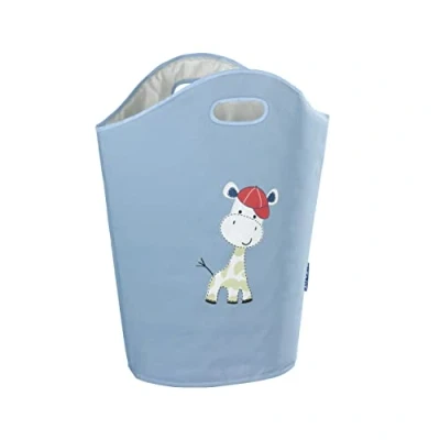 Imagen de Wenko Cesta de lavandería Kids Gerry, contenedor para la Ropa Sucia con 2 prácticas Asas el Transporte, poliéster, Capacidad 24 litros, 40 x 52 20 cm, en Color Azul Estampado