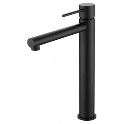Imagen de Mice Grifo de lavabo con caño alto Griferia monomando baño sobre encimera para lavamanos Color negro mate BDYS045 3NG