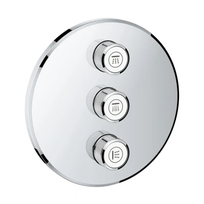 Imagen de Grohe 29122000 Grohtherm Smartcontrol Termostato con inversor, 3 Chorros Adicionales Regulables, Cromo, Redondo