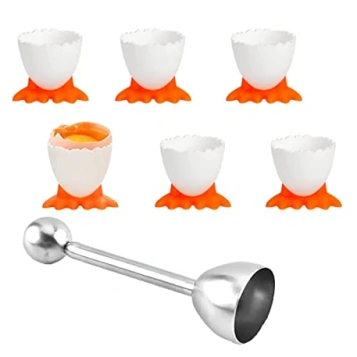 Imagen de Abridor de huevos Separador cáscara huevo Acero Inoxidable Soporte para cocina duros blandos