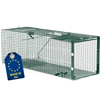 Imagen de ITA Trampa para Animales Vivos 5002 90x30x30 cm por Martas Gatos Ratas 1 Puerta, Resistente al Tiempo, Reutilizable, Montada Made in EU