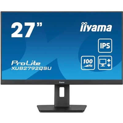 Imagen de iiyama XUB2792QSU B6 27&quot; Panel IPS, 2560x1440100Hz, 0,4ms (MPRT), FreeSync, 15cm Regulable en Altura, Pivotante, Pivot, 250cd/m², HDMI, DisplayPort, Altavoces, USB HUB 4x3.2