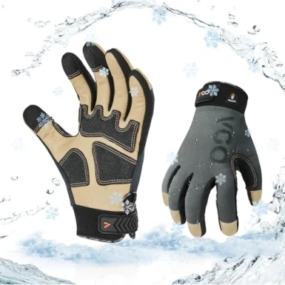 Imagen de Vgo... Guantes de Trabajo Invierno Impermeables Touchscreen, Térmico Seguridad para clima Frío Almacenamiento Congelador,1 par(PA7726FLWP)