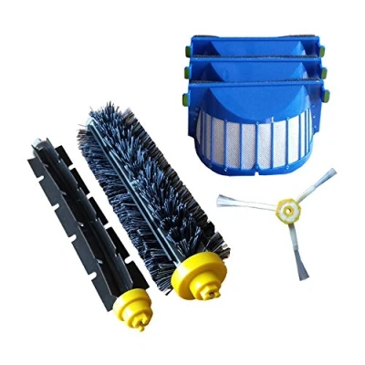 Imagen de MohMus Kit de Servicio Mantenimiento Premium Adecuado para Robots aspiradores iRobot Roomba Serie 600 Set cepillos + 3 filtros AeroVac Cepillo Lateral