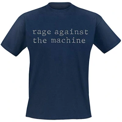 Imagen de Rage Against The Machine Original Logo Hombre Camiseta Azul Marino L, 100% algodón, Regular