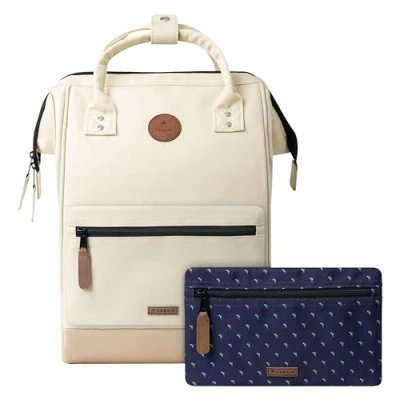 Imagen de Cabaïa Mochila con 2 bolsillos Medium 23L Repelente al agua y Garantía de por vida Elegante para Hombre Mujer Escuela, Viaje Negocios Certificado Vegano Modelo Cape Town