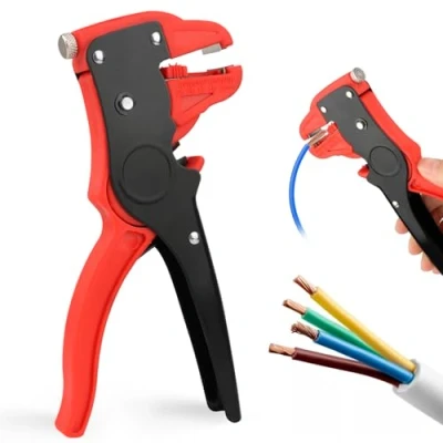 Imagen de Pelacables, 2 en 1 Pelacables Electricista Multifunción Ajustable (0,2 mm² 6,0 mm²), Pelador de Cables, Alicates para Pelar y Cortar Cables (Rojo)