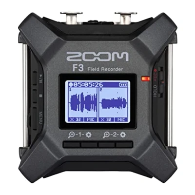 Imagen de Zoom grabadora de Campo Profesional F3, grabación Flotante 32 bits, 2 Canales, convertidores AD duales, entradas XLR/TRS Bloqueo, Funciona con batería, Control inalámbrico