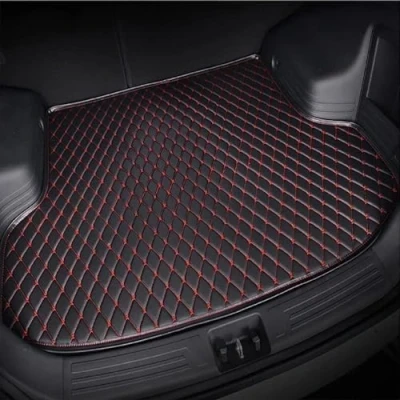 Imagen de LIMINFACAI Coche Cuero Alfombrillas Maletero para Toyota CHR 2018 2024, Tronco Bandeja Protectora A Medida Forro Alfombra Impermeable Accesorios,A/Black Red