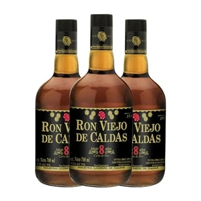 Imagen de Ron Viejo de Caldas 8 Años 70 cl (Caja 3 Botellas cl)