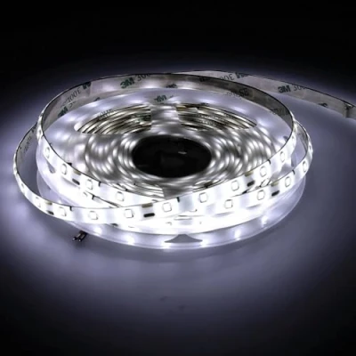 Imagen de Jandei Tira LED 5 mts 12V para Exterior IP65, Luz Fría 6000K, 300 LEDs, SMD2835, Luces Impermeables 6W Bajo Consumo, Autoadhesiva, Cortable cada cm (no incluye fuente alimentación)