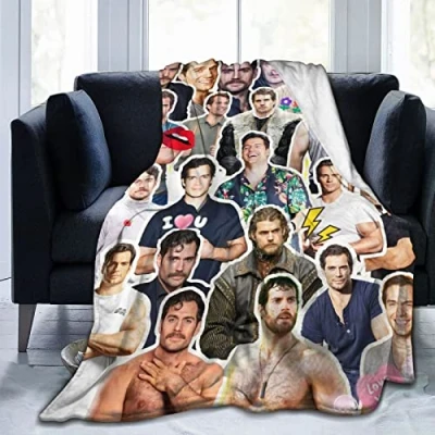 Imagen de manta Henry Cavill suave y cómoda de forro polar cálida para sofá, oficina, cama, coche, campamento, acogedora, felpa playa