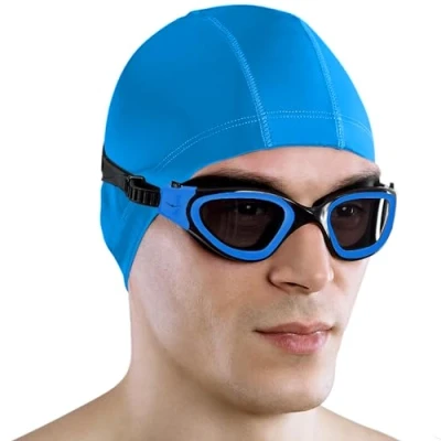 Imagen de AqtivAqua DX Gafas Natacion Polarizadas Hombre Piscina Niño Mujer Niña (Azul, Polarizadas)