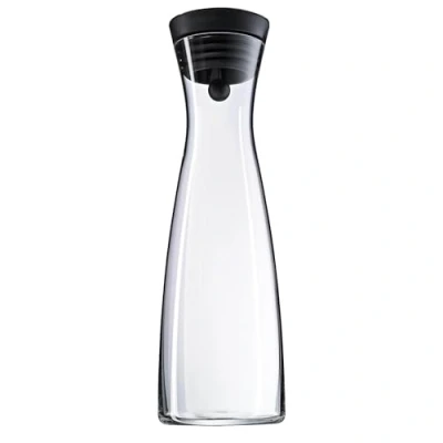 Imagen de WMF Basic Botella de Agua Cristal 1,5 Litro, Sistema Cierre Close Up, Tapa Silicona, Apta para Almacenaje en Puerta Nevera, Sin Accesorios, Negro