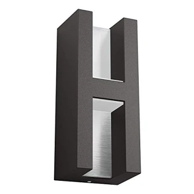 Imagen de Philips Lighting 1735193P0 Aplique de aluminio con LED integrado y garantía 5 años, Iluminación exterior, Color Antracita, 7.7 x 9.51 22.41 cm