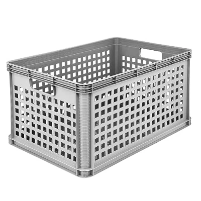 Imagen de keeeper Cesta de transporte, Apilable, Polipropileno, 64 L, Robert, Gris Nordic
