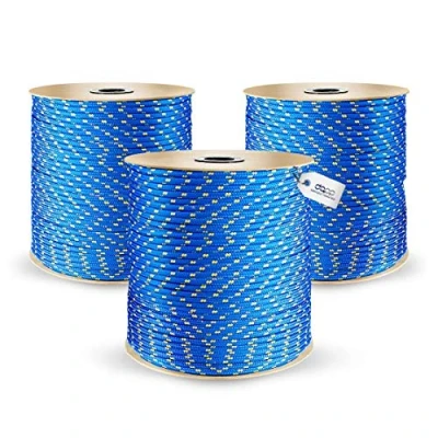 Imagen de DQ PP Cuerda de Polipropileno Azul Longitud 100 metros Grosor 10 milímetros Rollo Soga 100% natural multiusos Amarre