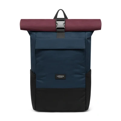 Imagen de LARKSON Mochila Enrollable Hombre &amp; Mujer Azul Rojo No 4 Macuto para Viaje, Uni, Trabajo de Botellas Pet Recicladas Bolso Portátil Impermeable