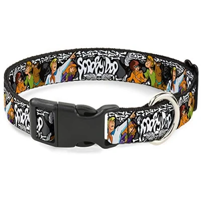 Imagen de Collar de plástico para Perro Scooby Doo Group Pose Huesos 18 a 32 Pulgadas, 1.5 Pulgadas Ancho