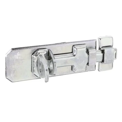 Imagen de Alberts 123079 Cerrojo porta candados de seguridad, con maneta plana y cerradero fijado, Galvanizado, pasivado capa gruesa, Pletina 120 x 45 mm