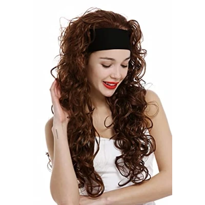 Imagen de WIG ME UP VK 27 30 Peluca para mujeres con cinta el pelo cabello largo rizado voluminoso castaño rojizo cobrizo