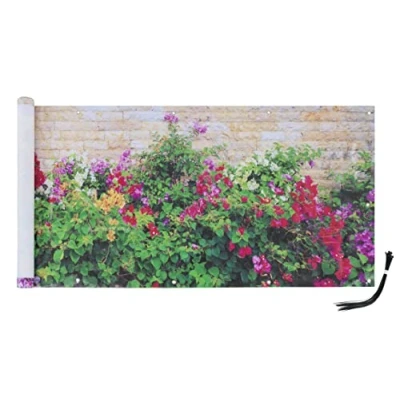 Imagen de Maximex Protector de visión para balcón, 5 m, práctica privacidad con diseño flores mampostería, lona protección contra el viento alta resistencia a los rayos UV y la intemperie