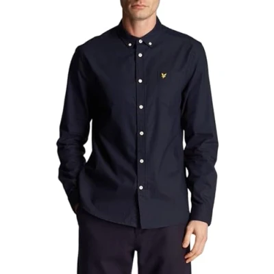 Imagen de Lyle &amp; Scott Regular FIT Light Weight Oxford Camisa, Hombre, Talla: Small, Dark navy