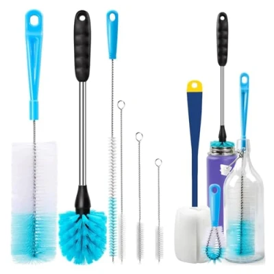 Imagen de Cepillo Limpia Botellas,Cepillo Extra Largo Para Botellas,Cepillos De Limpieza Tubos Vidrio,Suelta La Suciedad Rebelde,Limpia FáCilmente El Interior Botella,Para Pajita,Botella,Tetera,Copa