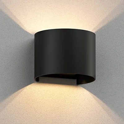 Imagen de ledscom.de aplique de pared RUNEL para exteriores, IP65, luz ascendente/descendente, negro mate, redondo, 1x G9 máx. 10W, ascendente y descendente,