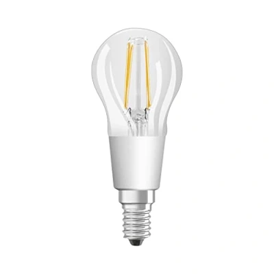 Imagen de LEDVANCE Bombilla LED inteligente con tecnología Wifi, casquillo E14, regulable, blanco cálido (2700K), forma de gota, filamento transparente controlable Alexa, Google y App, paquete 1