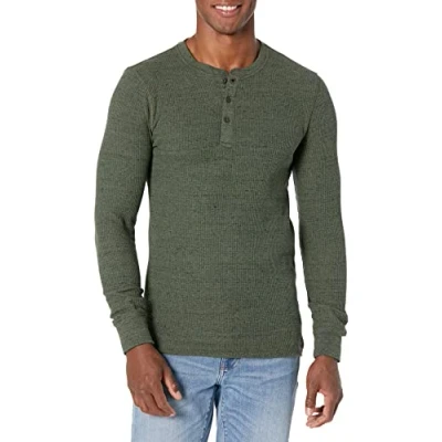 Imagen de Amazon Essentials Camiseta Henley de Panal Abeja Manga Larga con Ajuste Normal Hombre, Verde Oliva Mezcla, S